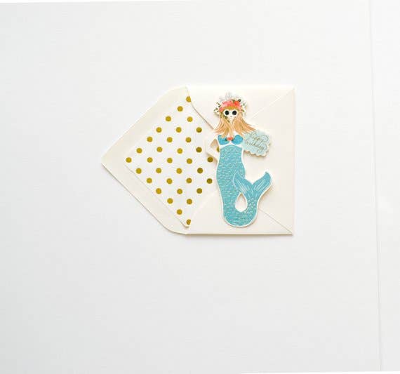 Mermaid Happy Birthday Greeting Card