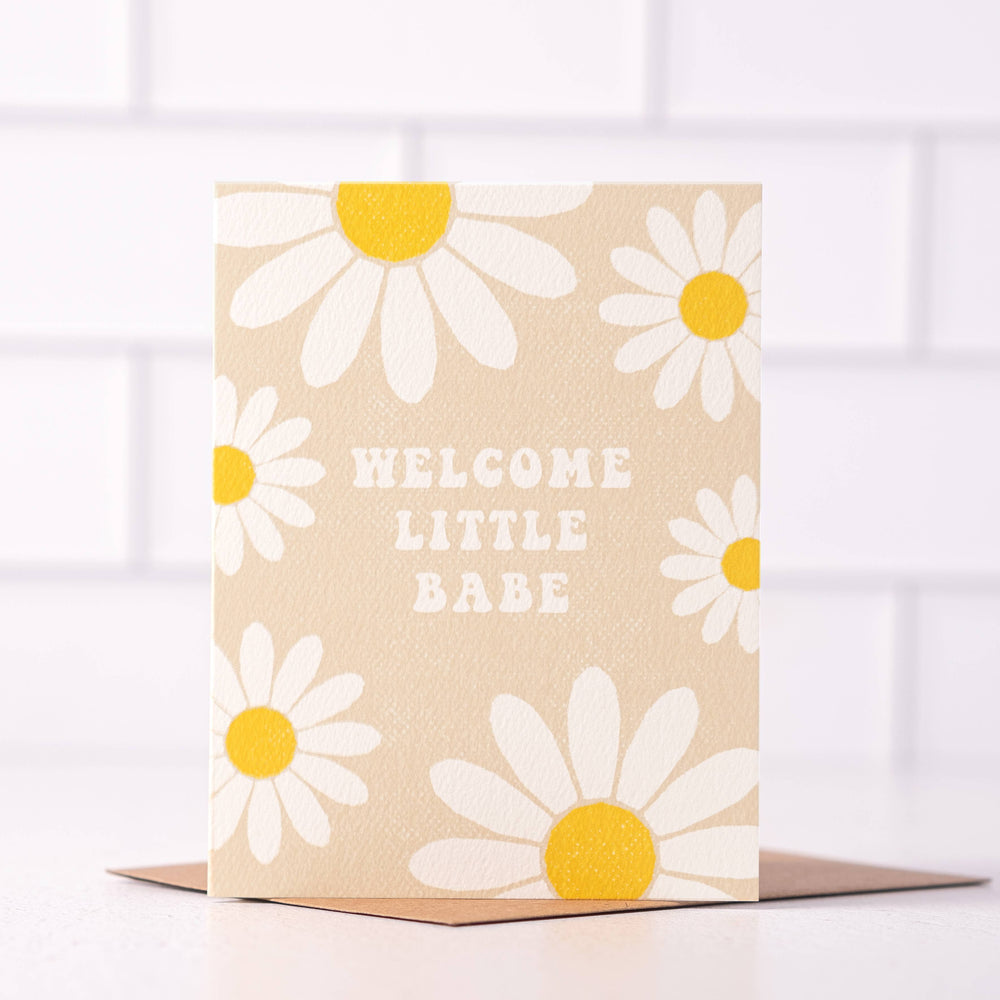 Welcome Little Babe - Boho Hippie New Baby Card