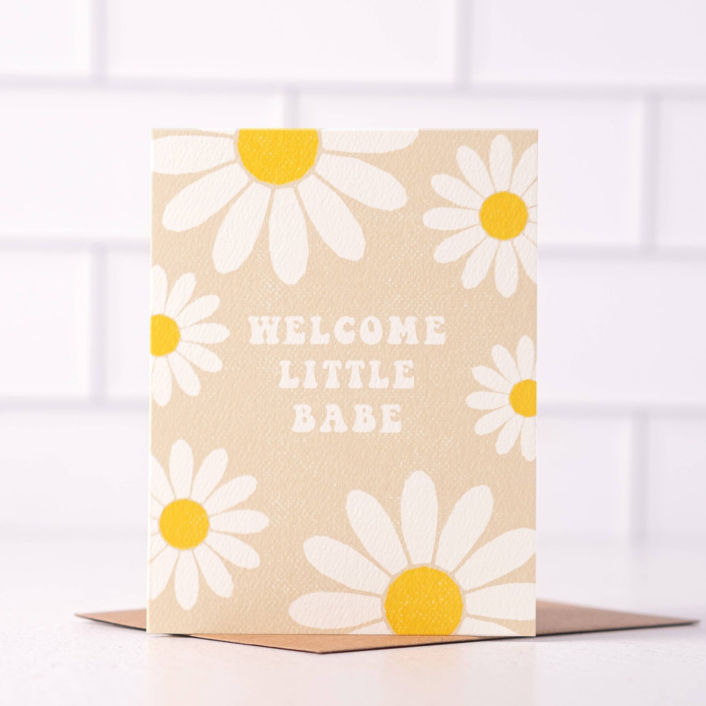 Welcome Little Babe - Boho Hippie New Baby Card