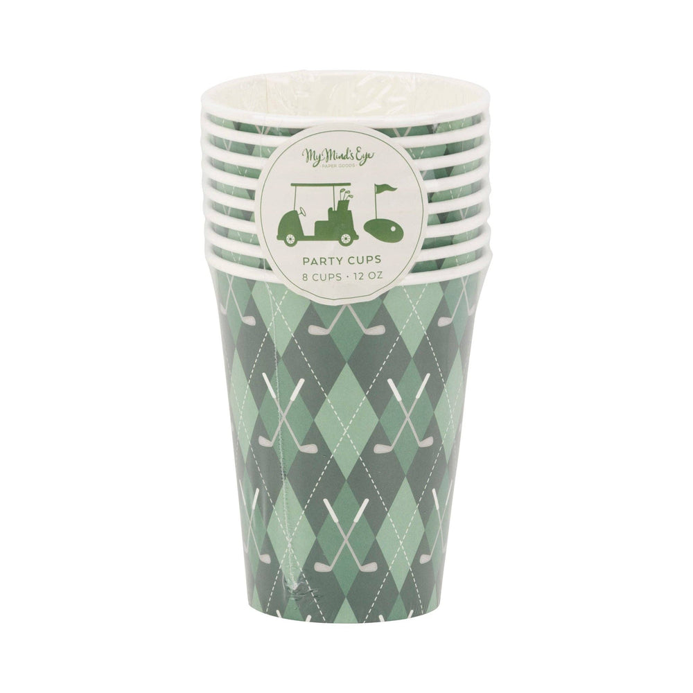 GLF1111 - Golf Plaid Paper Cups