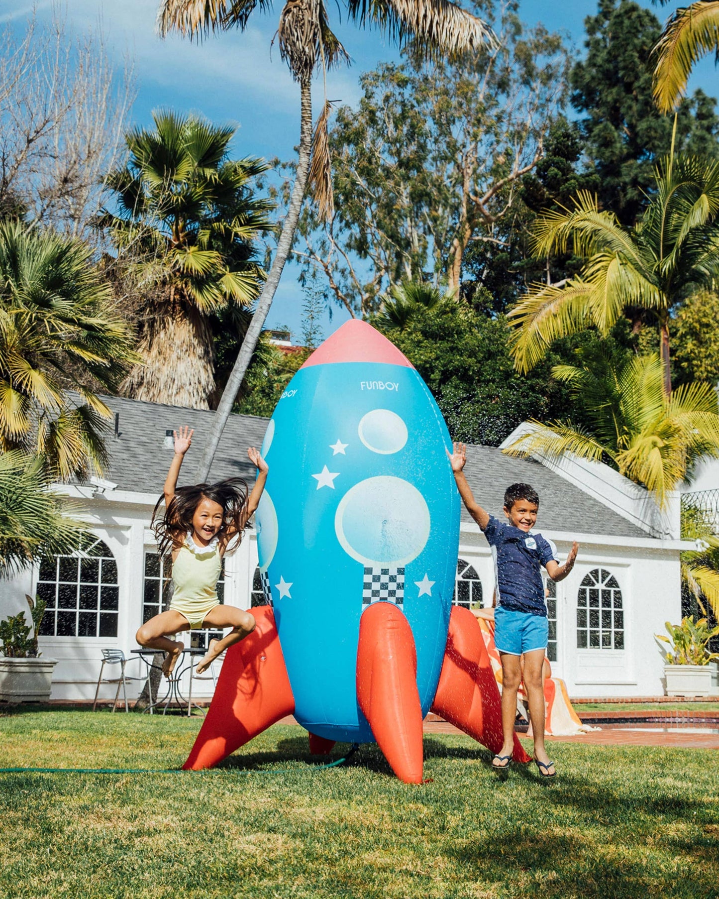 Inflatable Backyard Rocketship Sprinkler