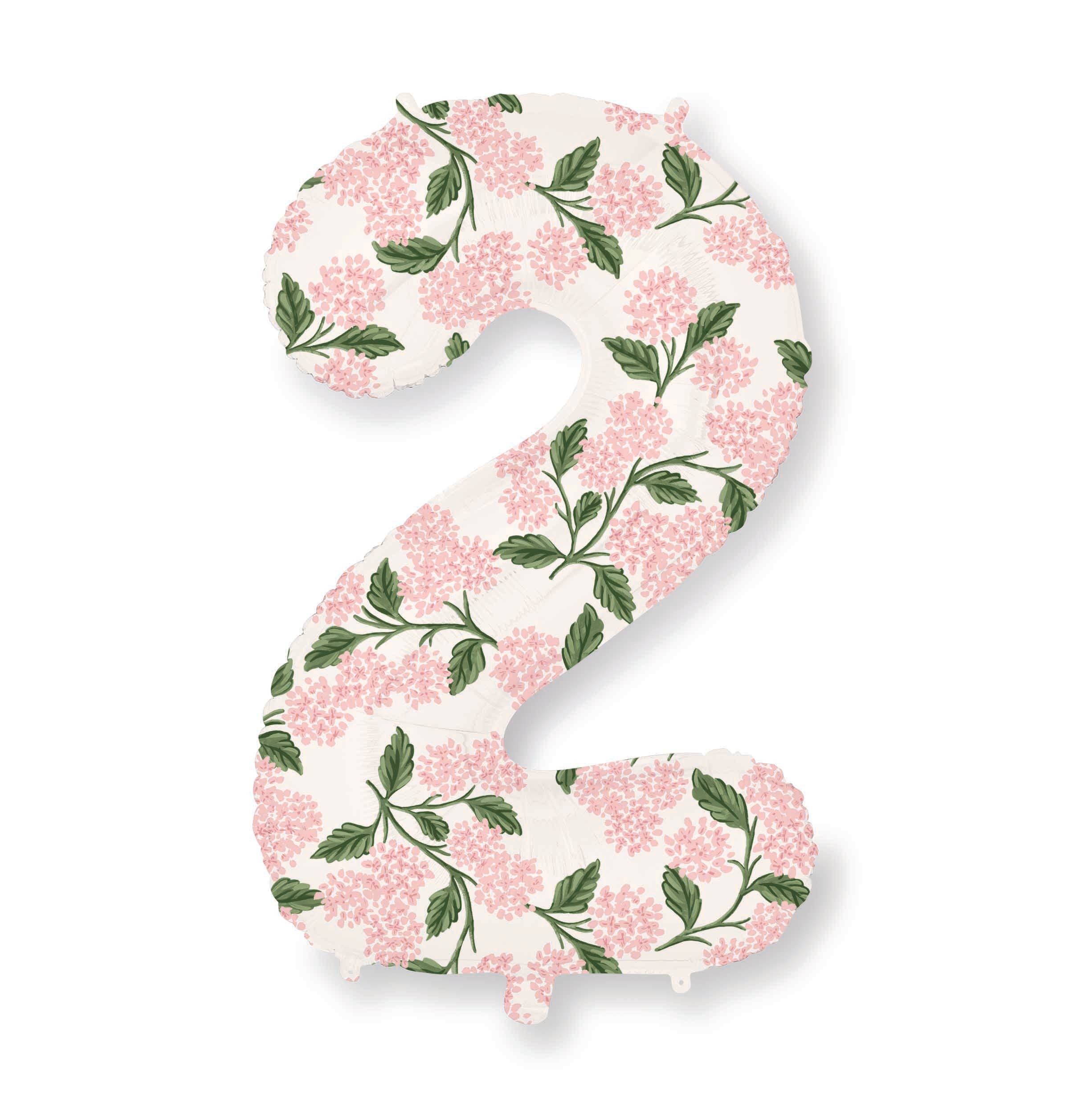 Pink Hydrangea Numbered Foil Balloon: 2 – Jubilee Balloon Co.