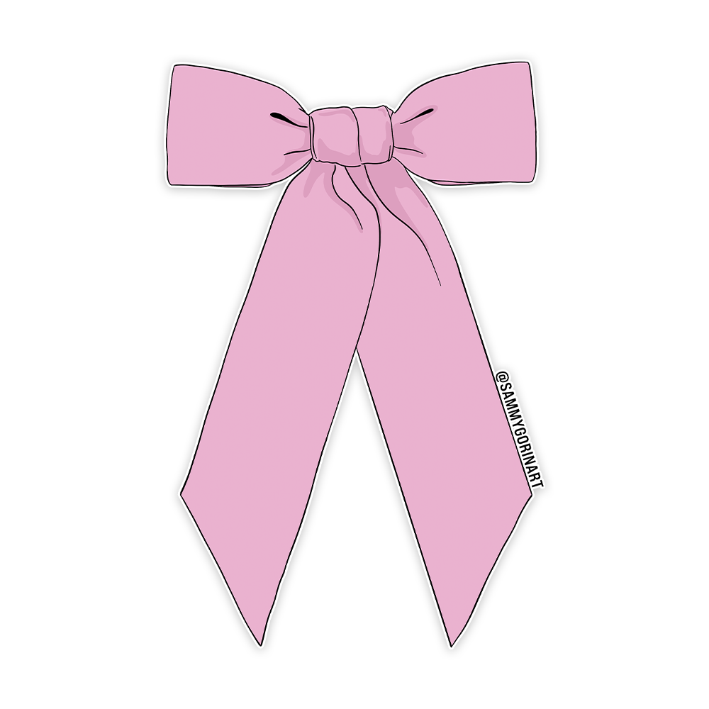 Pink Ribbon Bow Sticker