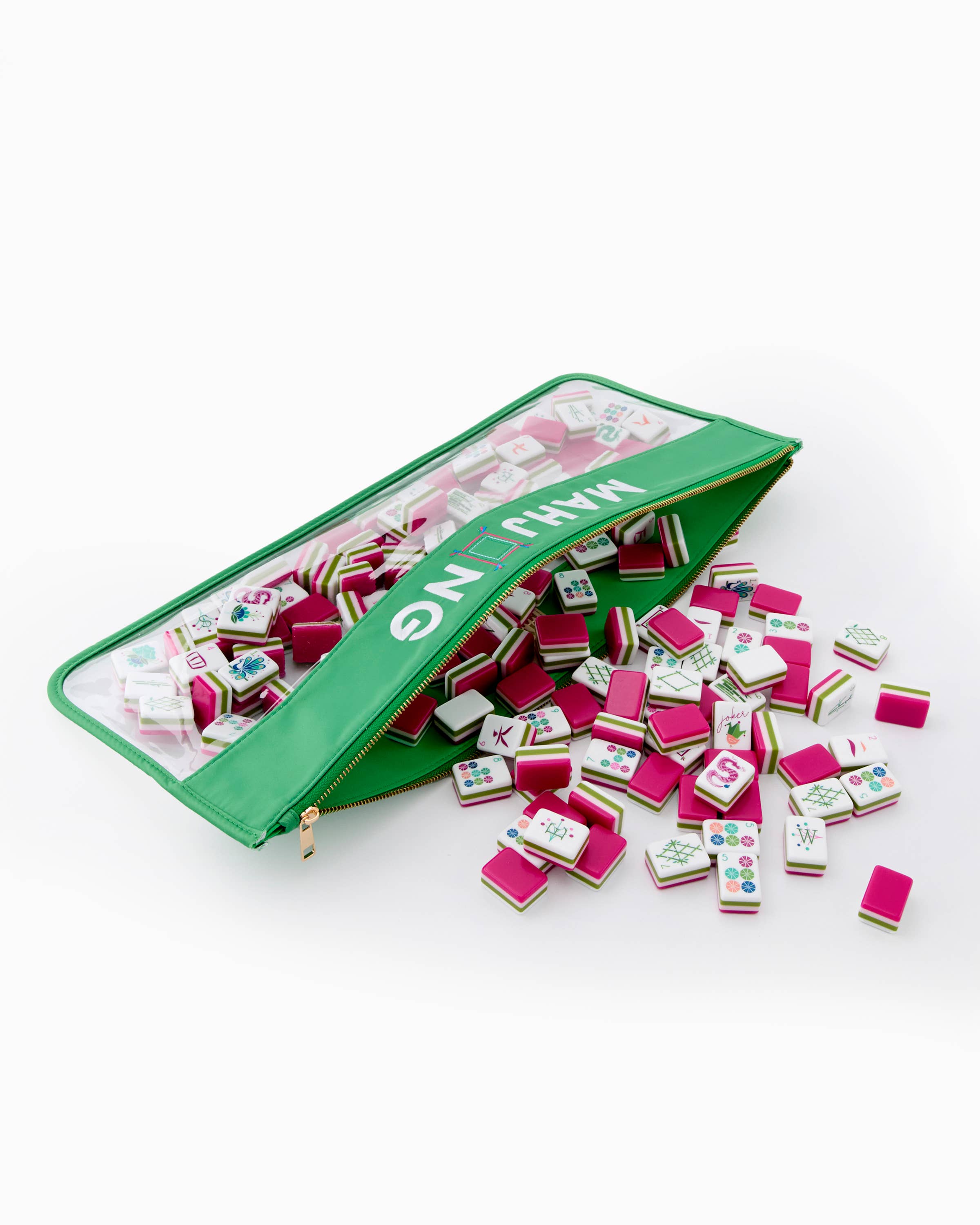 Dandy Mahjong Tiles - Magenta Olive Pink 160-Piece Set – Jubilee