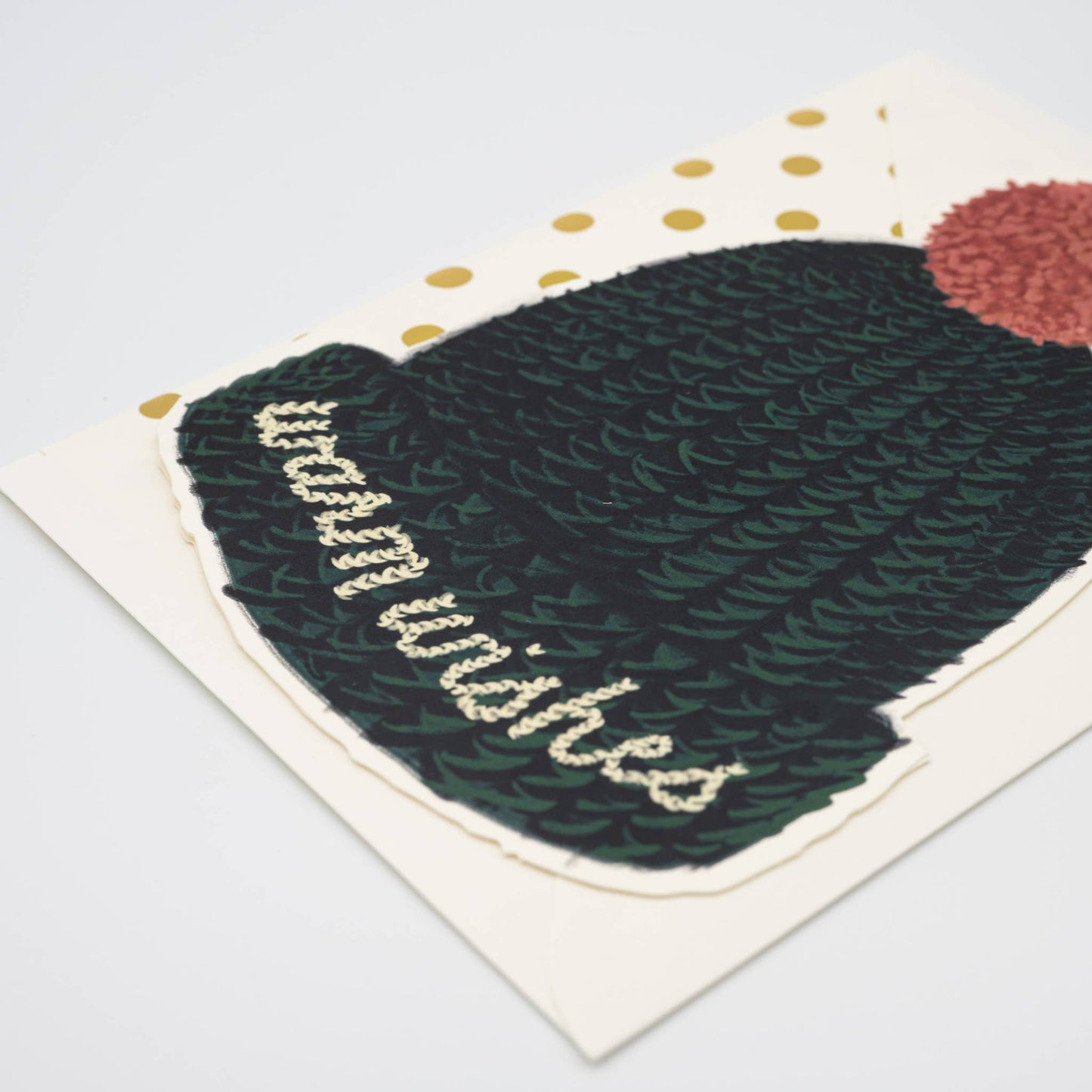 Beanie Die Cut Holiday Greeting Card - Warm Wishes