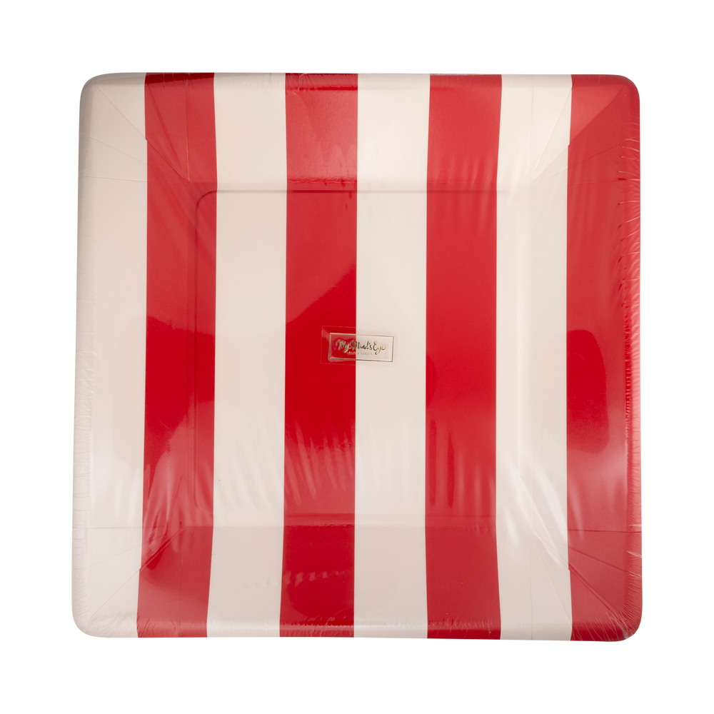 
                      
                        Red and Pink Striped 11" Plate
                      
                    