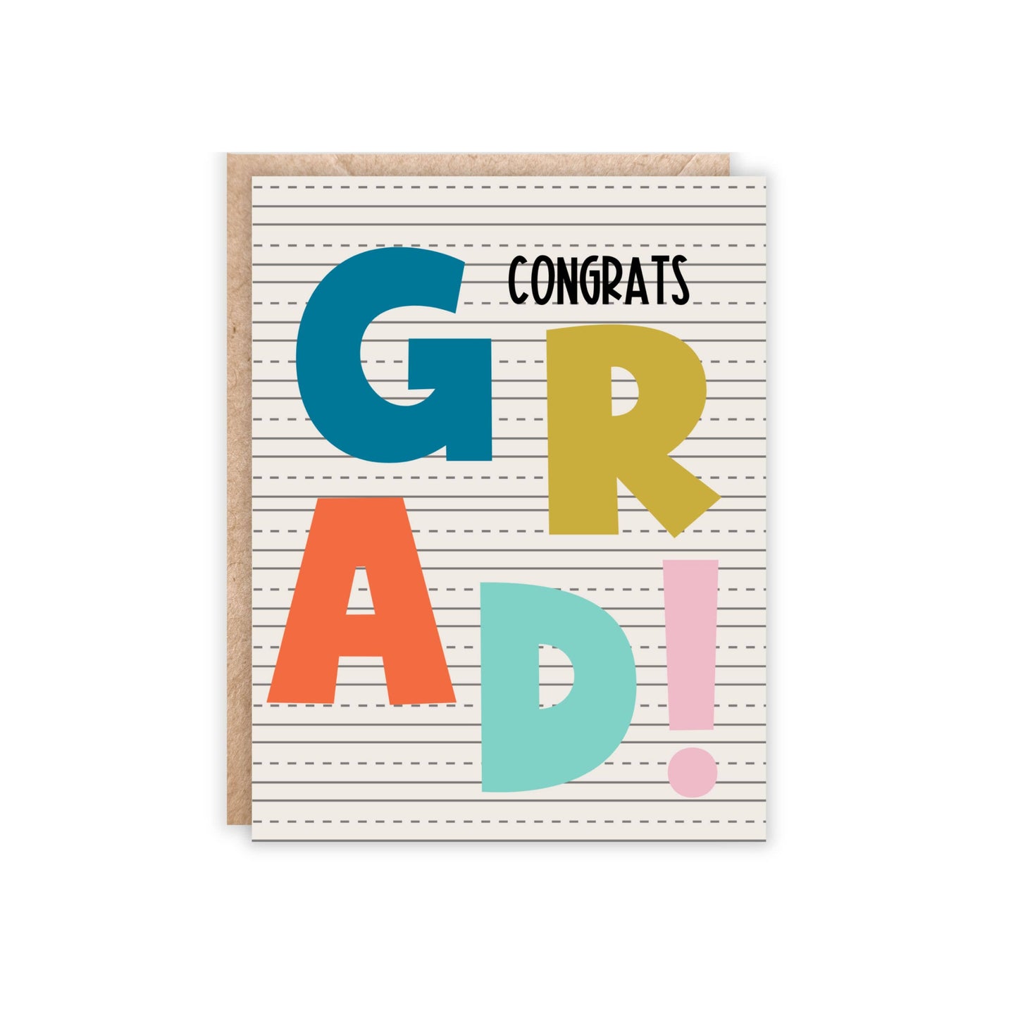 Graduation Congrats Grad Rainbow Letters Greeting Card