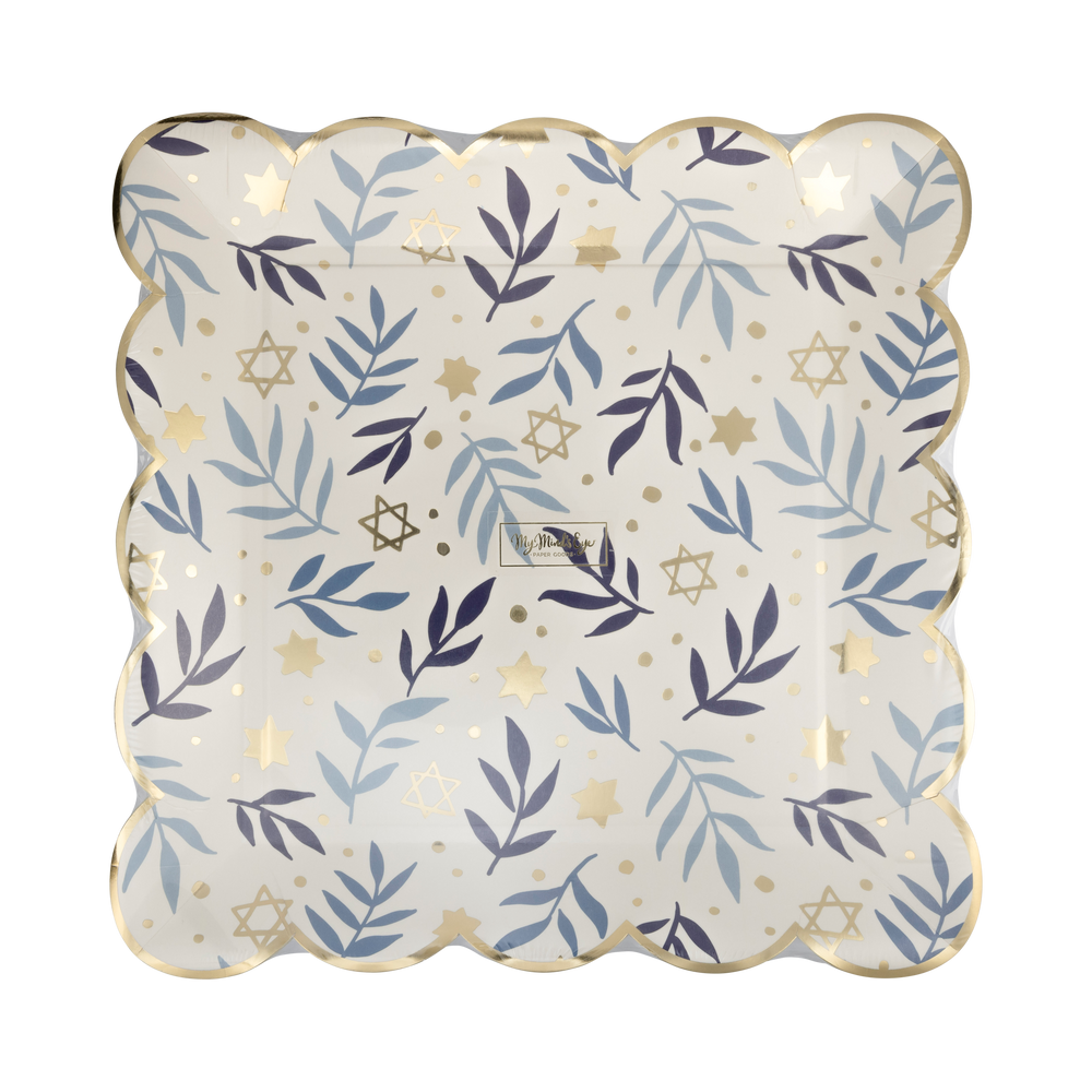 Stars & Branches Scalloped Square Plate