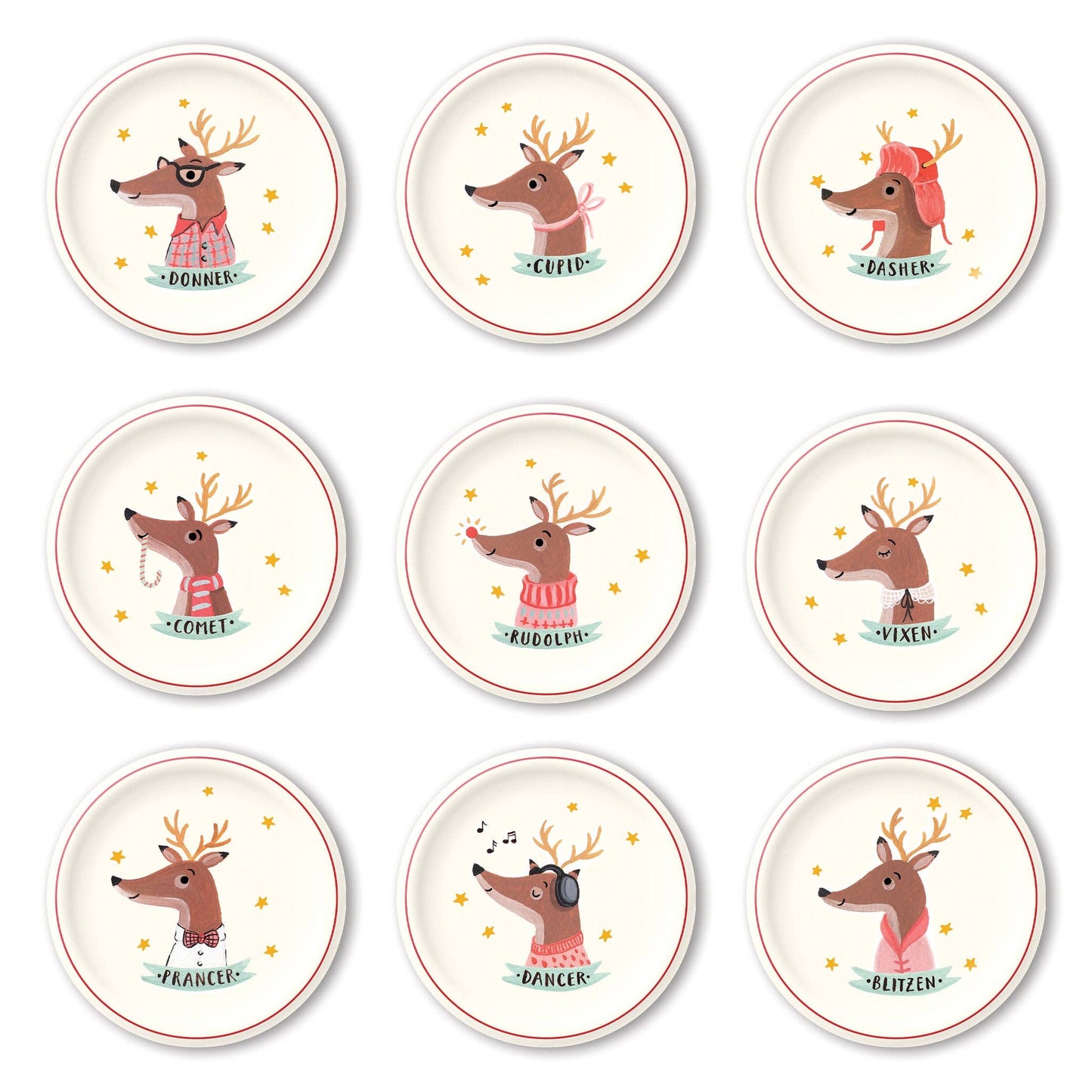 Dear Rodolph Reindeer Paper Plate Set