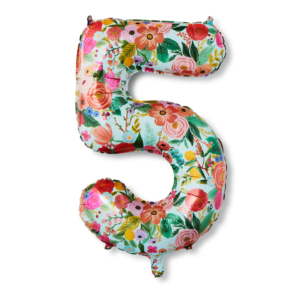 Garden Party Numbered Foil Balloon: 5