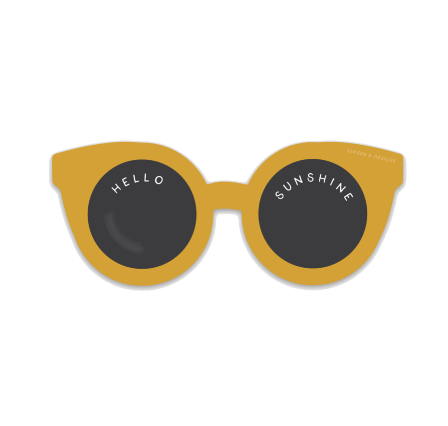 Hello Sunshine Sunglasses Vinyl Sticker