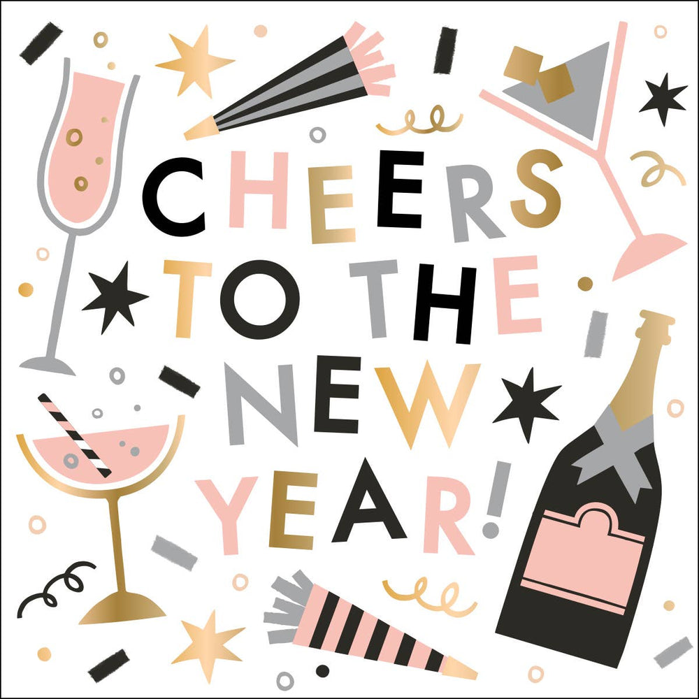 New Year Cocktail Napkins | Cheers New Year - Foil - 20ct: Default Title