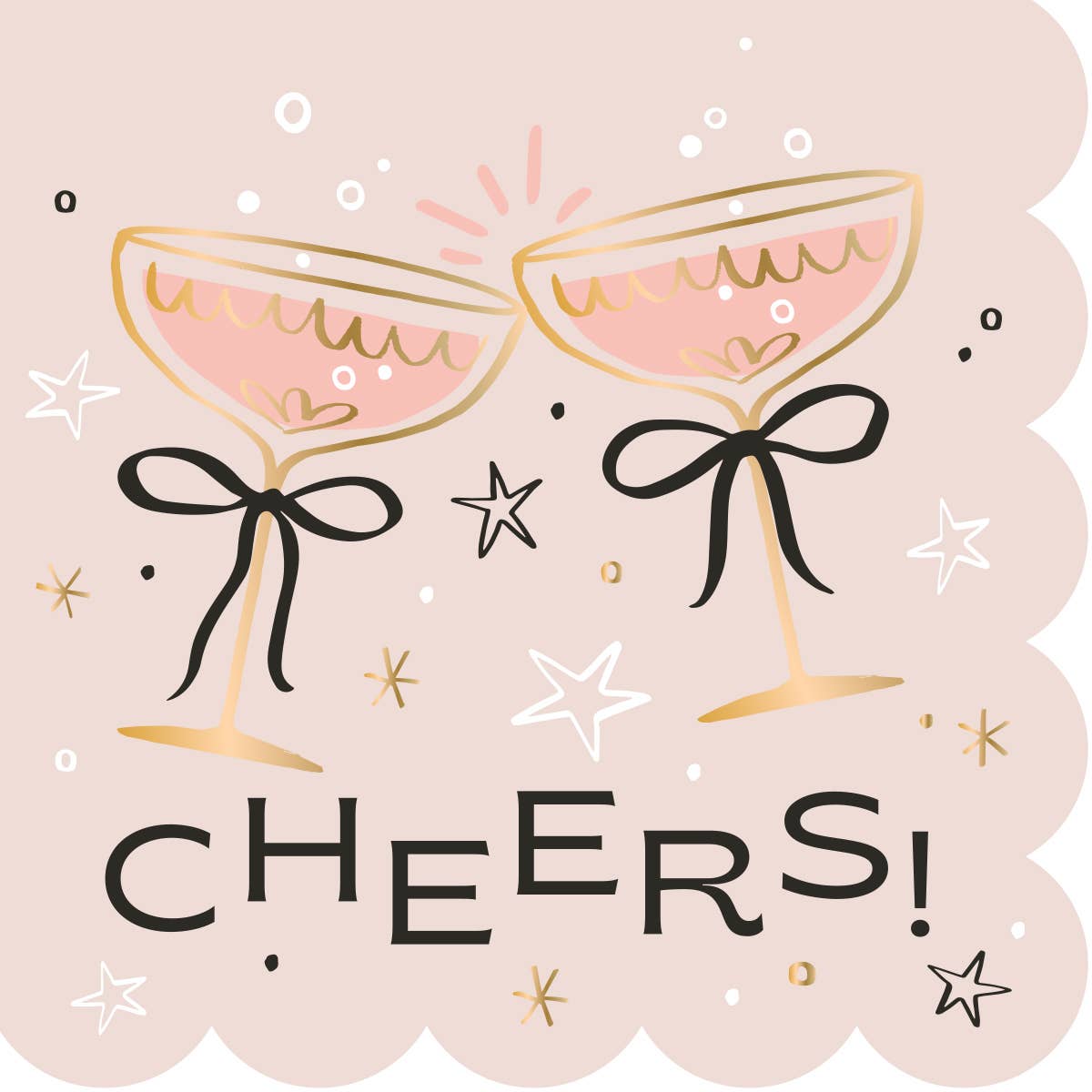 Holiday Cocktail Napkins | Cheers Bows - Foil - 20ct: Default Title