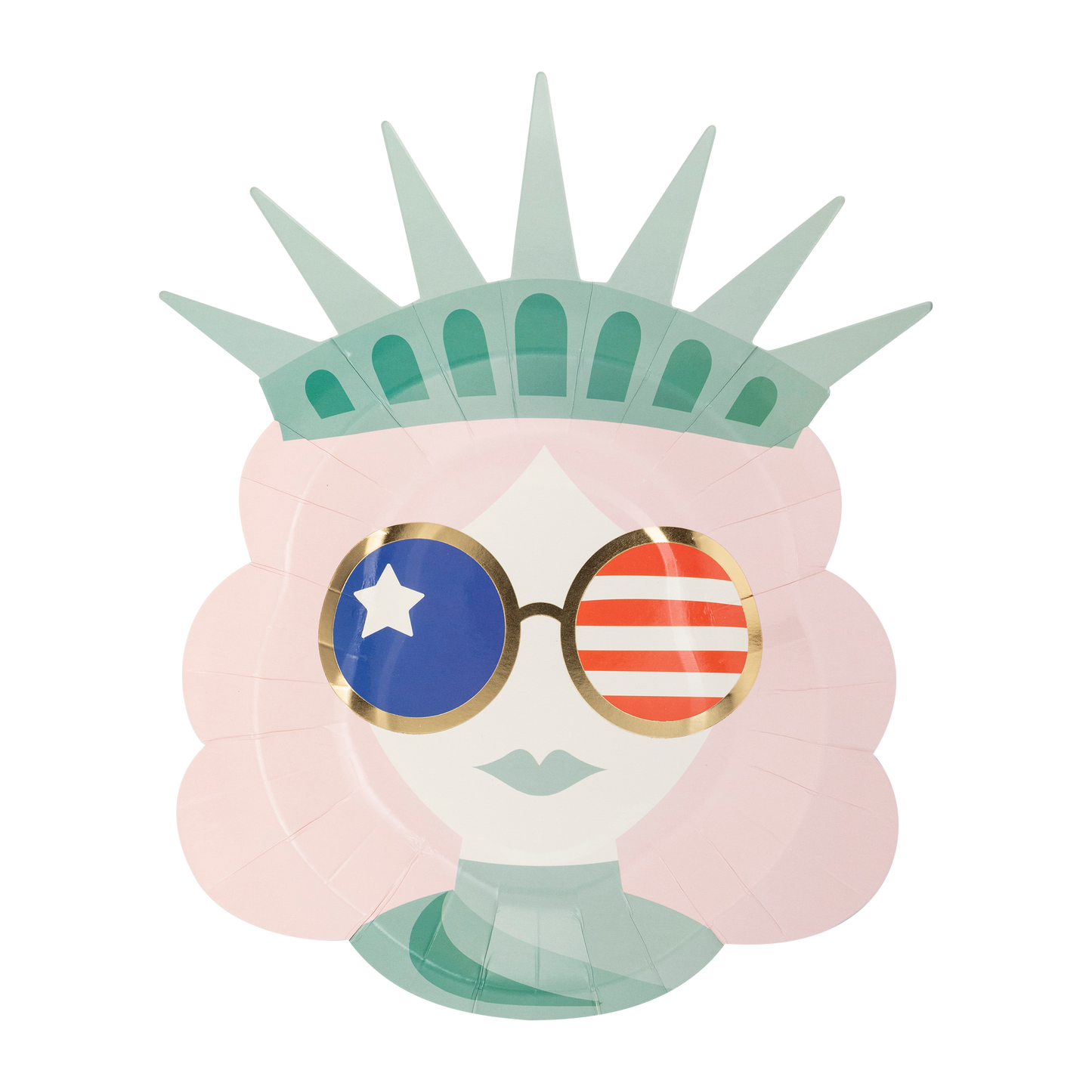 Lady Liberty Sunnies Shaped Paper Plate