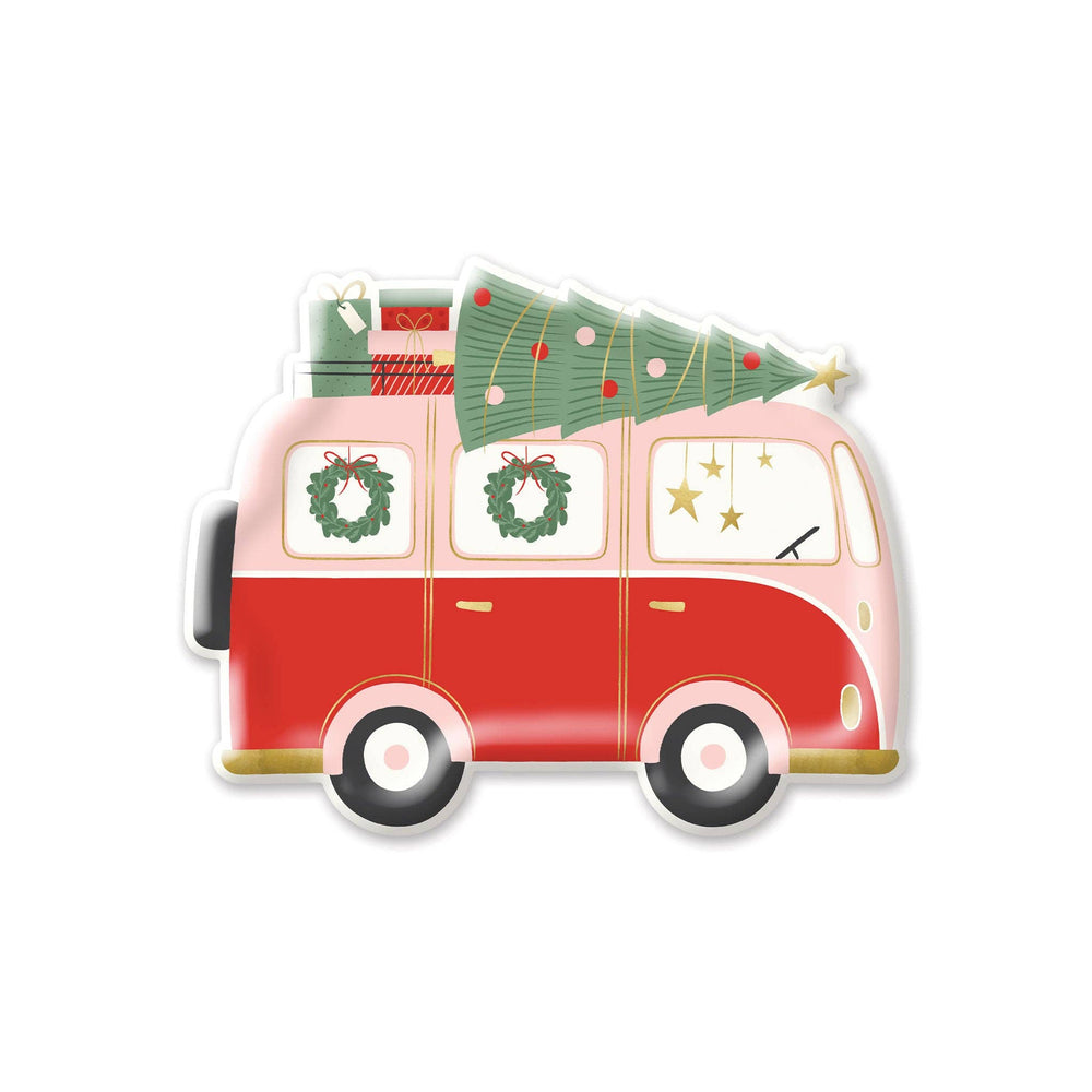 Christmas Van Shaped Paper Plate