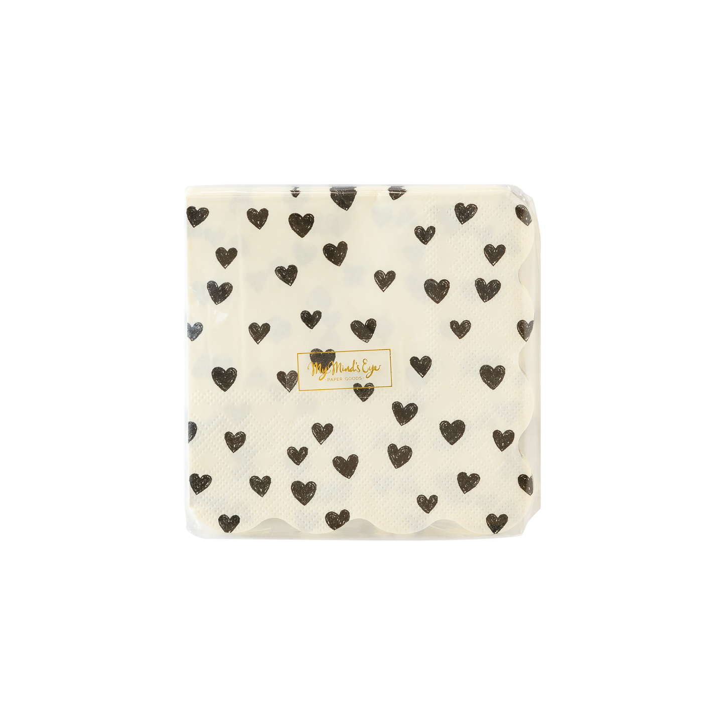 XOX1039 -  Black Hearts Cocktail Napkin