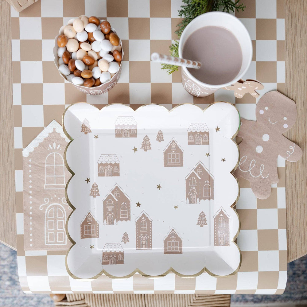 Gingerbread Checked Table Runner