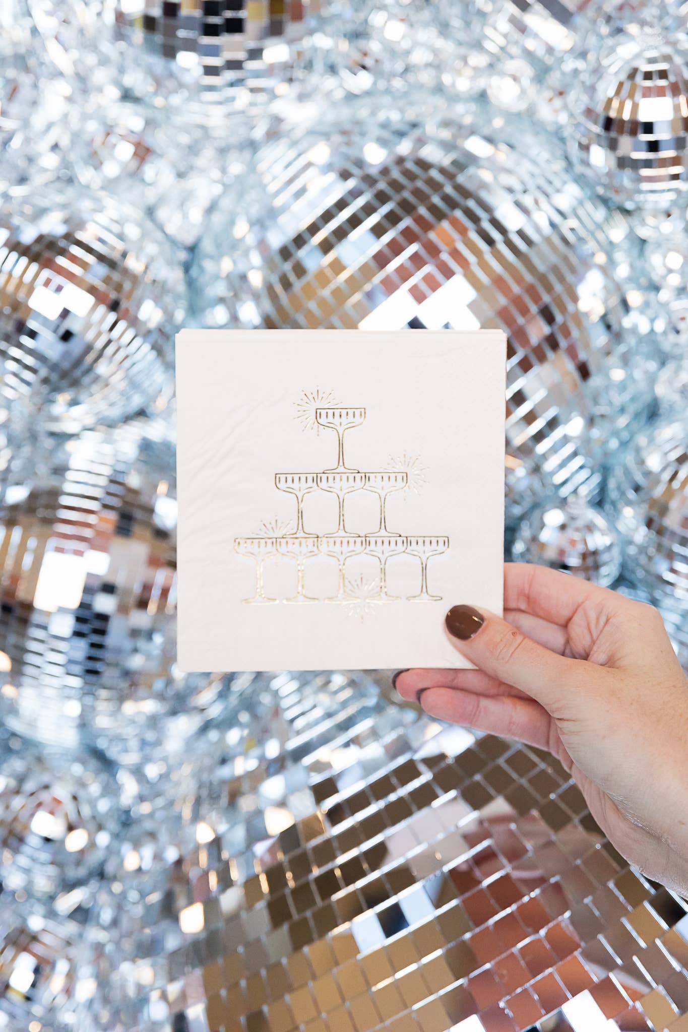 Bonjour Fête Champagne Tower Cocktail Napkins - Thumbnail 2