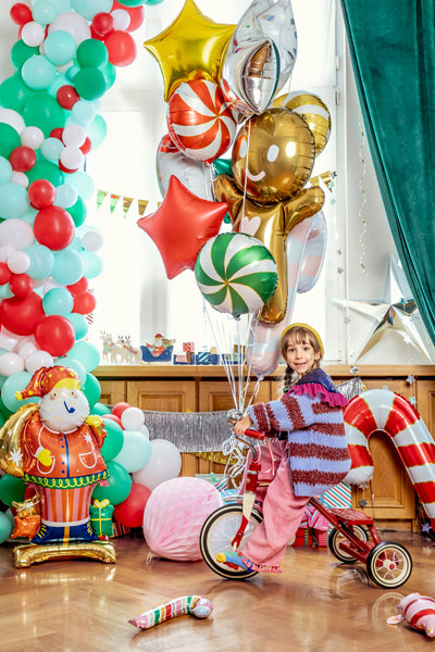 Mini Multicolored Candy Cane Balloon