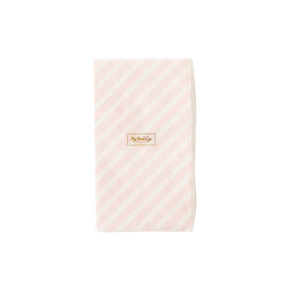 Gingerbread Pink Stripe Paper Dinner Napkin