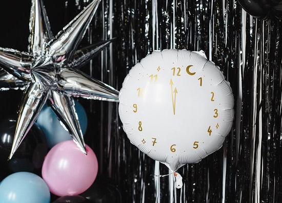 White Clock Foil Midnight