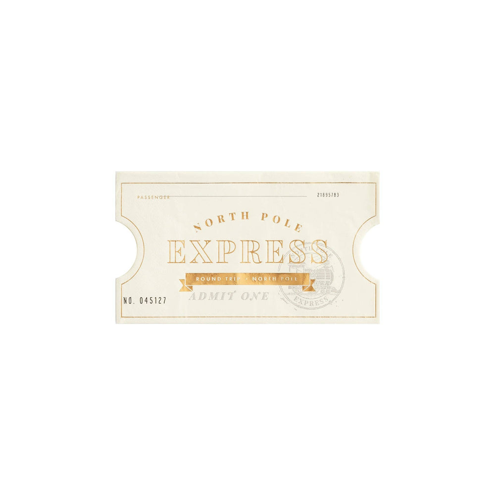 North Pole Express Ticket Shaped Guest Napkin