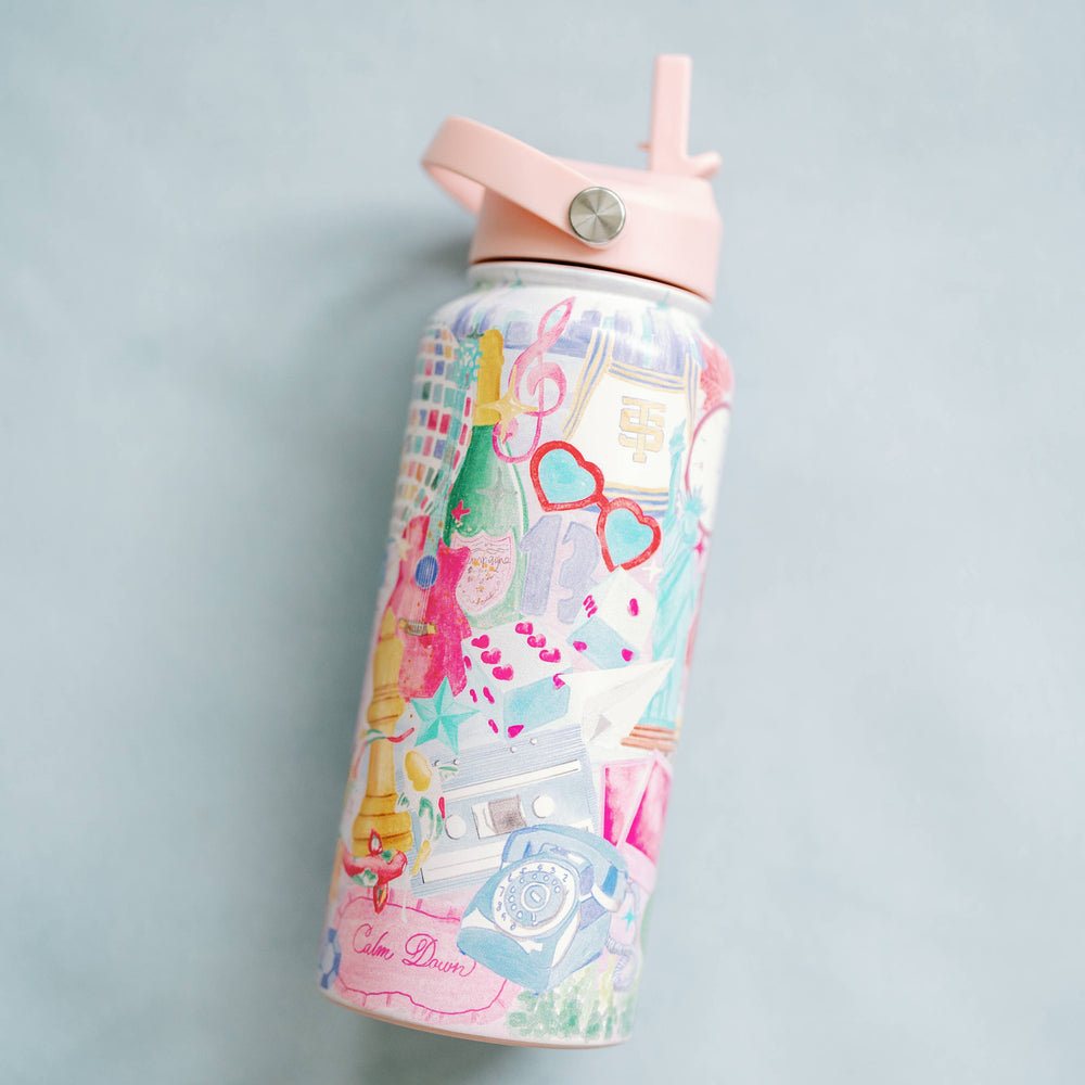 Taylor Swift 32 oz Insulated Water Bottle WITH STRAW LID