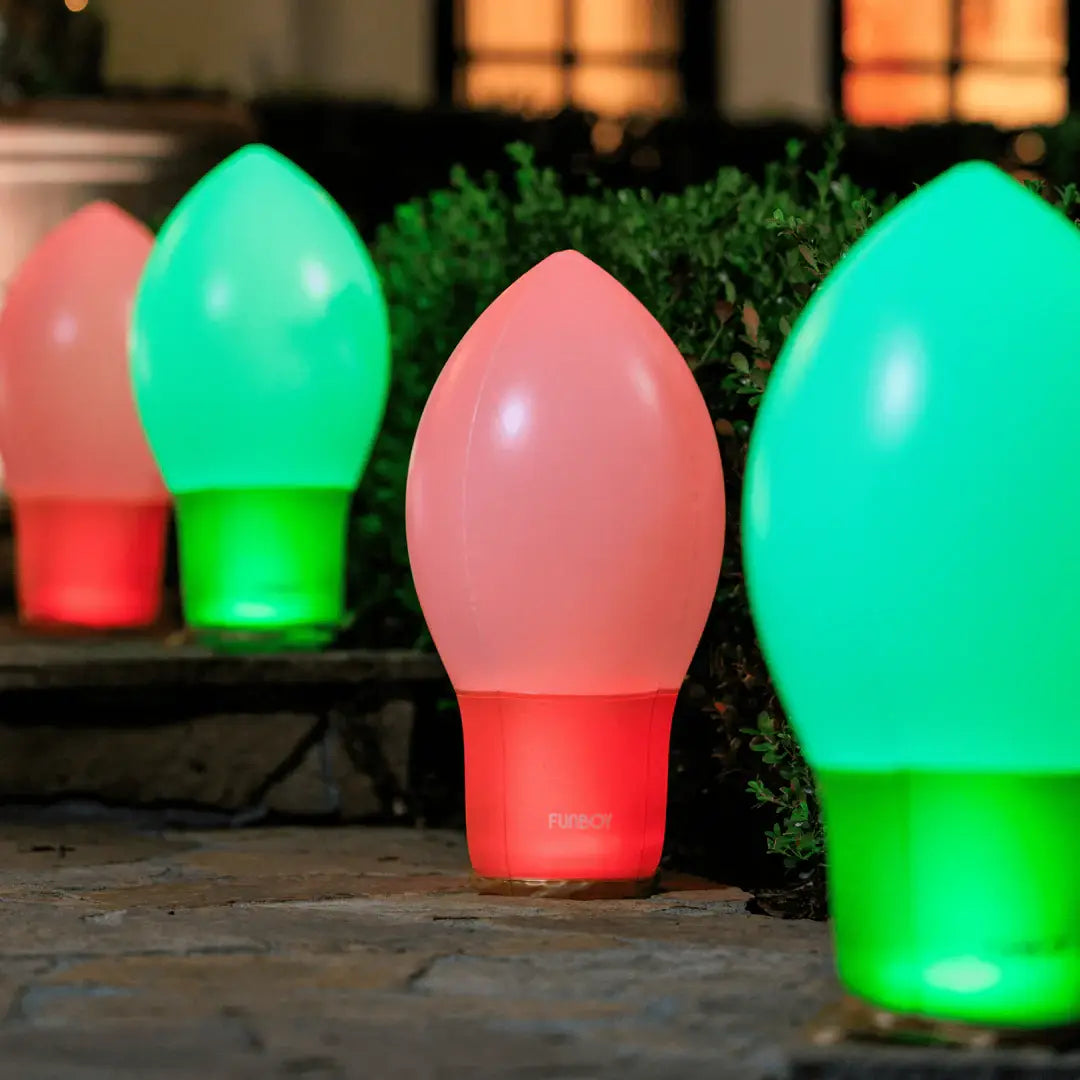 Inflatable Light Up Christmas Bulb Decor - 2 Pack