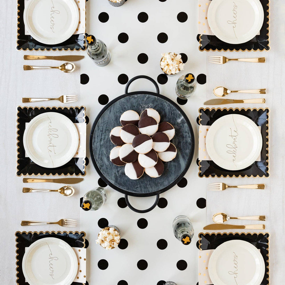 
                      
                        Cream with Black Dots Paper Table Runner
                      
                    