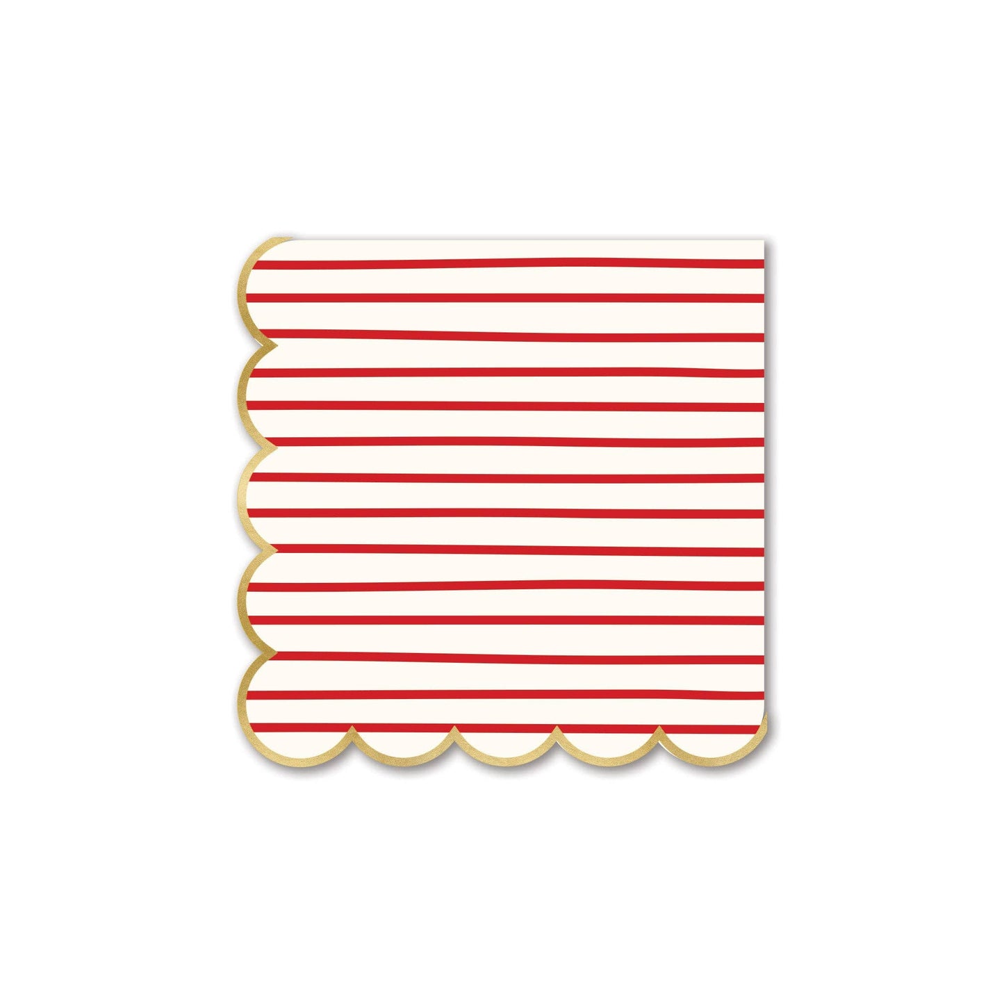 Holly & Stripes Scallop Napkins