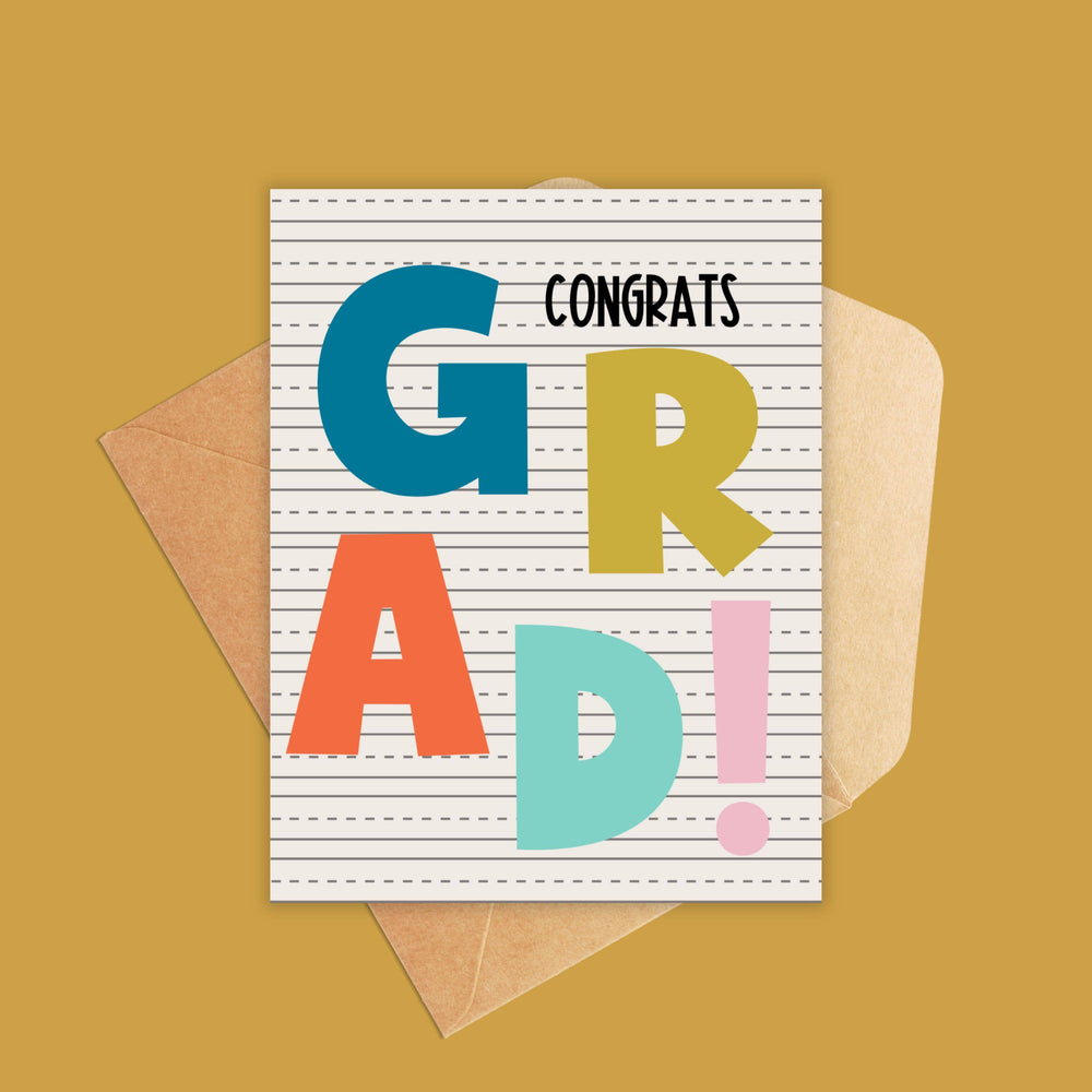 Graduation Congrats Grad Rainbow Letters Greeting Card